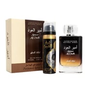 Lattafa Ameer Al Oudh EDP 100 ml+Parfumed Spray 50 ml Unisex Parfüm Seti
