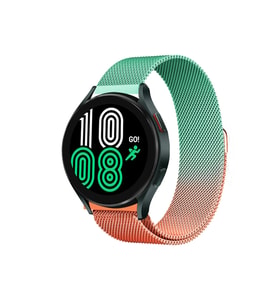 Uray store Watch 22mm Metal Mıknatıslı Kordon - Turuncu-Yeşil