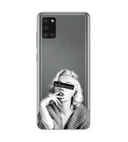 Samsung Galaxy A21S Uyumlu Marilyn Monroe Desenli Şeffaf Telefon Kılıfı