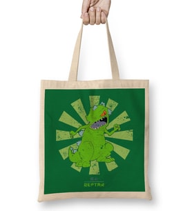 Reptar Retro Japanese Rugrats Bez Çanta Uzun Saplı