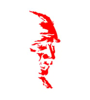 Atatürk Silüet Sticker17x17 Cm Kırmızı