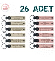 S Kahve & Yavru Ağzı, Doğa Turu Ekibine Özel Sürpriz, 26’lı Set, İsim Yazılabilen Deri Anahtarlık