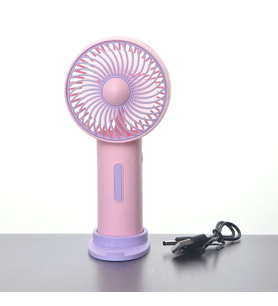 Pembe Taşınabilir Şarjlı Mini El Vantilatörü Fan Küçük