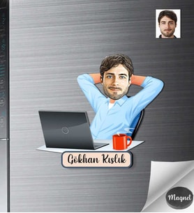 Kişiye Özel Öğretmen Erkek Ahşap Magnet -11