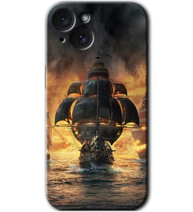 İphone 15 Plus Kılıf HD Desen Baskılı Kılıf - Siyah İnci