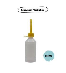 PLASTİK ŞİŞE ÇOK AMAÇLI DOLUM ŞİŞESİ 250 ML 6 ADET (Beyaz)