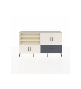 Arges Konsol 5 Raflı Tek Çekmeceli 4 Kapaklı 176x30x99 Aytaşı-Aytaşı/Antrasit