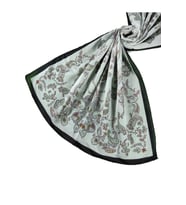 Enba Etnik Desenli Soft Pamuklu Şal 75x190 cm (Açık Gri - Siyah)