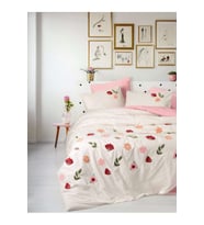 Cottonbox Puffy Nakışlı Blossom-Somon Çift Kişilik Nevresim Takımı 1726