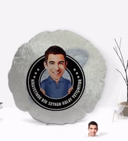 BK Gift Kişiye Özel İsimli Erkek Nihayetinde Karikatürlü Yuvarlak Dekoratif Kırlent Yastık-3