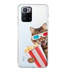PrintiFy Xiaomi Poco X3 GT ile Uyumlu 1mm Slim Fit Kedi 1 050b Baskılı Şeffaf  Kılıf