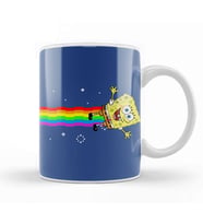 Spongebob Sqaurepants Nyan Cat Meme Kupa Bardak Porselen