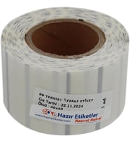PP Şeffaf Termal Rulo Etiket 40mm X 40mm Çap Ruloda 500 Adet