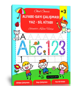 Okul Öncesi Alfabe Sayı Çalışması YAZ-Sil Kitabı