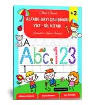 Okul Öncesi Alfabe Sayı Çalışması YAZ-Sil Kitabı
