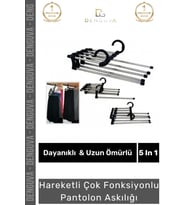 Özel Üretim Dayanıklı Dolap Organizer Hareketli Çok Fonksiyonlu Pantolon Askılığı 5 In 1