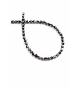 Hematit Doğal Taş Parlak Füme Hegzagonal Kesim 4x4mm Dizi [AA]