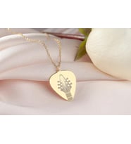 Pena Tasarım Gitar Kolye 925K Gümüş Sevgiliye Hediye (Gold)