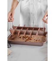 Karbon Çelik 18 Kişilik Kendinden Bölmeli Brownie Kek Ekmek Kalıbı cin796pm
