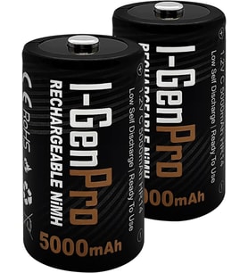 Batteries Pro HR14 C Orta Boy 5000 Mah Şarj Edilebilir C Boy 1.2V Ni-Mh Şarjlı Pil 2'li Paket