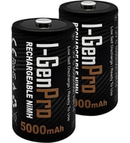 Batteries Pro HR14 C Orta Boy 5000 Mah Şarj Edilebilir C Boy 1.2V Ni-Mh Şarjlı Pil 2'li Paket