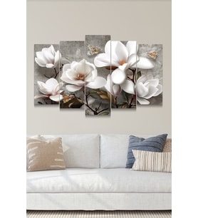 Çiçekler Orkide 5 Parçalı Mdf Tablo