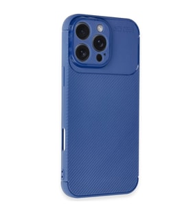 Apple iPhone 16 Pro Max Uyumlu Auto Focus Karbon Kapak Kılıf  (Mavi)