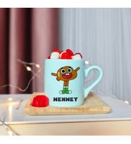 Gumball Tasarımlı Kişiye Özel Yeşil Türk Kahvesi Fincanı