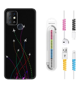 INFINIX Hot 8 9 10 11S Hot 10 Play 10T Kılıf Kablo Koruma Spiral Silikon Line Planet 1736