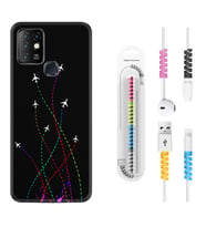 INFINIX Hot 8 9 10 11S Hot 10 Play 10T Kılıf Kablo Koruma Spiral Silikon Line Planet 1736