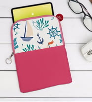 BK Gift Denizci Tasarımlı Taşınabilir Koruyucu Tablet Kılıfı & Organizer Çanta - Pembe-1