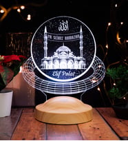 Dini Hediye, Ramazan Mahyası, Cami görselli 3D Led Lamba