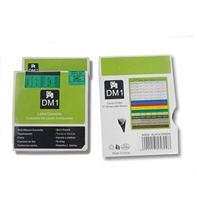 PUUN®Dymo 45809 Yeşil Üzerine Siyah Muadil Etiket (Çok Renkli)