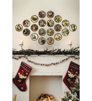 Yeni yıl Seti Çerçevesiz Yuvarlak Kesim 20 Parça Yılbaşı Seti  Mdf Tablo Seti  Mdf Baskı 12x12 Noel