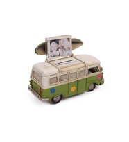 Dekoratif Metal Minibüs Çerçeveli ve Kumbaralı 1204E-3098SS