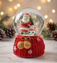 Yılbaşına Özel Işıklı ve Müzikli Kar Küresi Orta Boy Noel Baba Kar Küresi - Model 1