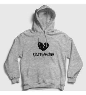 Presmono Unisex Gri Broken Heart XXXTentacion Kapüşonlu Sweatshirt 47496tt (Gri)