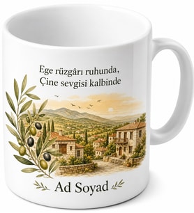 Çine Ege Kültürü Aydın Hatırası Seramik Kupa Bardak Hediye