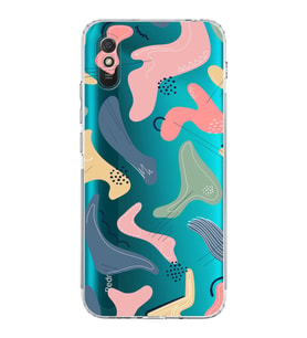 Xiaomi Redmi 9A  Kamera Korumalı Kapak Abstract Tasarımlı Şeffaf  Kılıf
