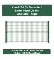KONAK TEL ÇİT SİSTEMLERİ 1 ADET PANEL ÇİT TAKIM 150X250 CM (Yeşil)