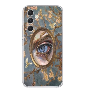 Samsung Galaxy A25 Uyumlu Aesthetic Göz Tasarımlı Şeffaf Telefon Kılıfı