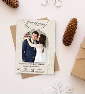 BK Gift Kişiye Özel Fotoğraflı Düğün Davetiyesi Model 100 (100Adet)