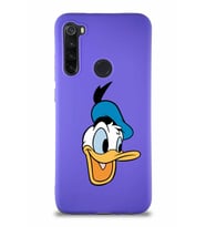 Xiaomi Redmi Note 8 Soft Premier Kapak Donald Duck-A Tasarımlı Silikon Kılıf - Mor (Şeffaf)