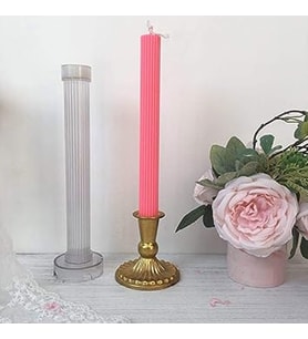 Poli Karbon Mum Kalıbı Dik Çizgili   29 CM