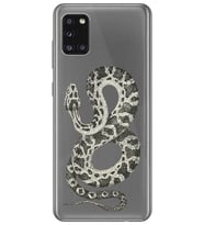 Samsung Galaxy A31 Uyumlu Yılan Desenli Şeffaf Telefon Kılıfı