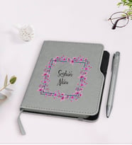 BK Gift Kişiye Özel İsimli Gri Termo Deri Defter Kalem Seti-5