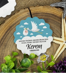 7cm Özel Baskılı Magnet Uv Baskılı - Mavi Sevimli Leylek