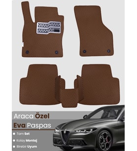 ALFA ROMEO GİULİA (2016-2024) Uyumlu EVA Paspas Tam Set–Araca Özel,Kolay Montaj,Su Geçirmez