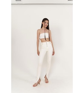 Markano Split Jean Pantolon Beyaz