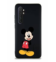 Xiaomi Mi Note 10 Lite Soft Premier Kapak Mickey Mouse-B Tasarımlı Silikon Kılıf - Siyah (Şeffaf)